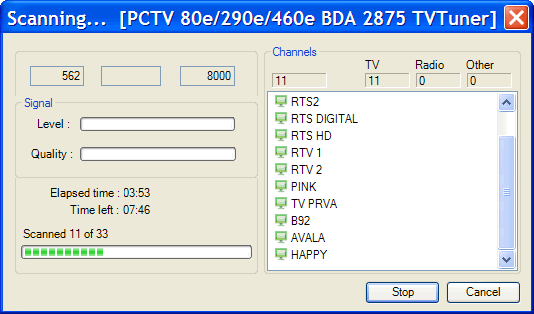 ProgDVB - PCTV nanoStick T2 - Serbian DVB-T2 channels